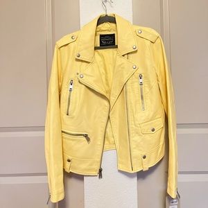 Yellow Levi’s vegan leather jacket